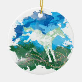 Adorno De Cerámica Diseño galopante del caballo