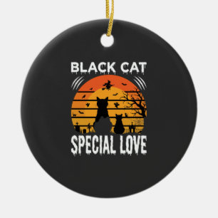 Adorno De Cerámica Diseño Gótico de Amor Especial de Halloween de Gat