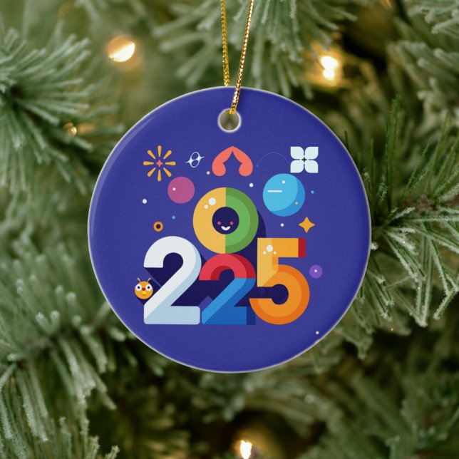 Adorno De Cerámica Diseño gráfico divertido e ingenioso 2025 (Árbol)