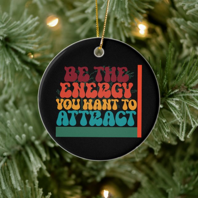 Adorno De Cerámica Diseño gráfico positivo de energía (Árbol)