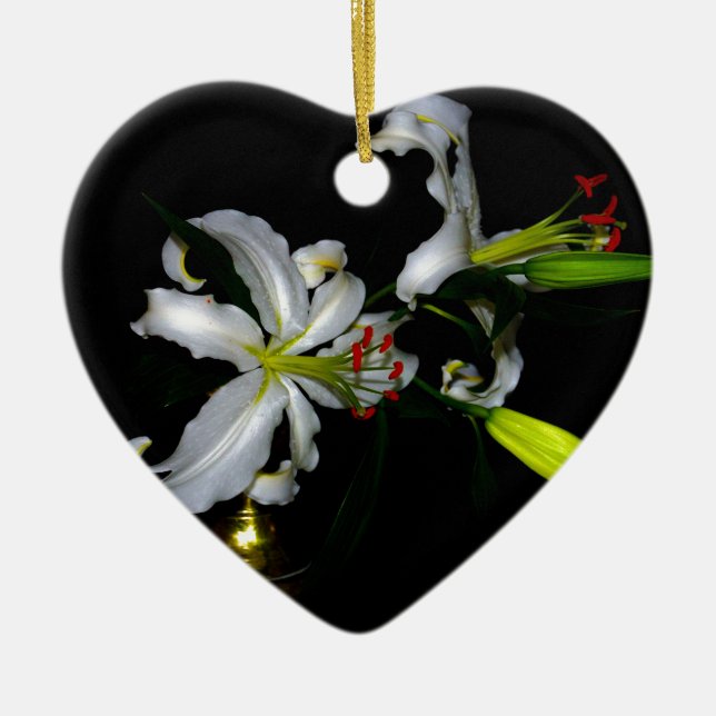 Adorno De Cerámica Diseño irlandés de Brass y Flores (Frente)