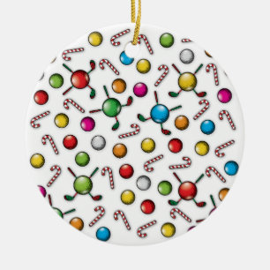 Adorno De Cerámica Diseño monograma de navidades Golfer