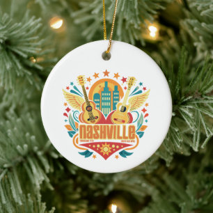 Adorno De Cerámica Diseño musical para Nashville Tennessee