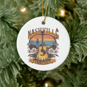 Adorno De Cerámica Diseño musical para Nashville Tennessee