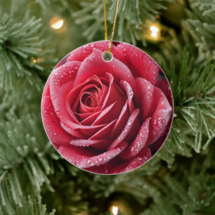 Adorno De Cerámica Diseño Rosa único generado por IA