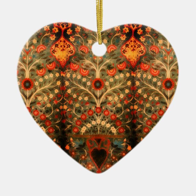 Adorno De Cerámica Diseño textil antiindio - añadir nombre (Frente)