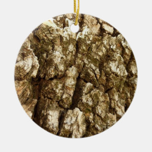 Adorno De Cerámica Diseño Texturizado Natural de Corteza de Árbol II