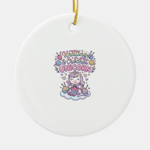 Adorno De Cerámica Diseño tipográfico adorable de unicornio de punto 