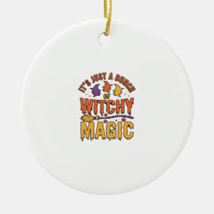 Adorno De Cerámica Diseño tipográfico de Halloween de magia brujeril_