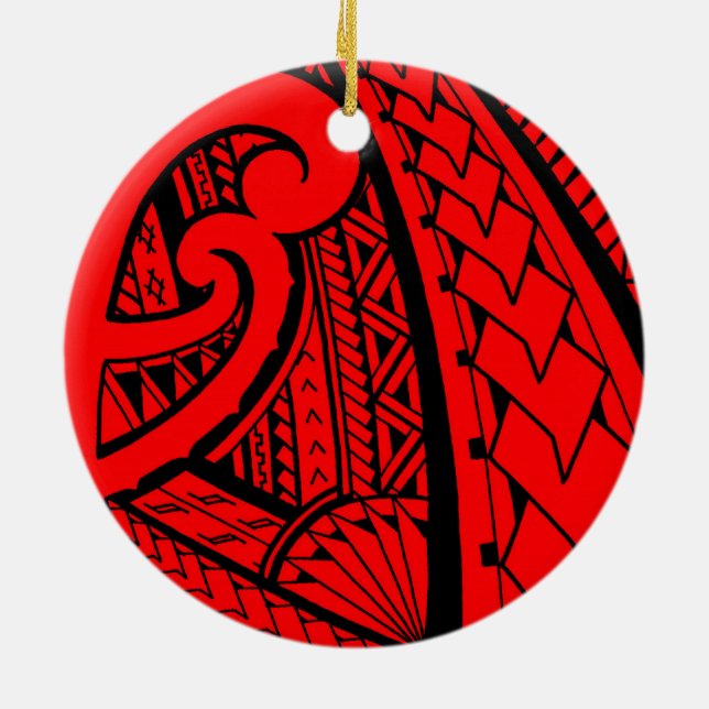 Adorno De Cerámica Diseño tribal samoano del tatuaje con las puntas (Atrás)