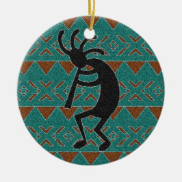 Adorno De Cerámica Diseño tribal Turquoise Kokopelli del suroeste