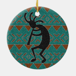 Adorno De Cerámica Diseño tribal Turquoise Kokopelli del suroeste