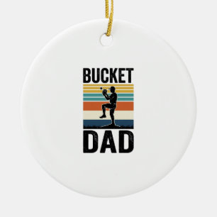 Adorno De Cerámica Diseño vectorial Bucket Dad Retro Baseball Padre_1