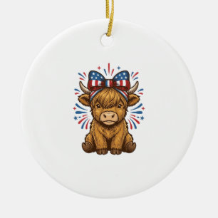 Adorno De Cerámica Diseño vectorial de lazo de vaca de Highland patri
