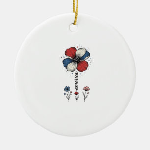 Adorno De Cerámica Diseño vectorial vintage floral patriótico América