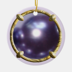 Adorno De Cerámica Diseño Violeta Perla Púrpura