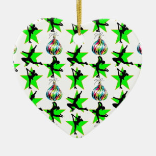 ADORNO DE CERÁMICA DISEÑOS DE NAVIDADES DE PATINAJE FESTIVO