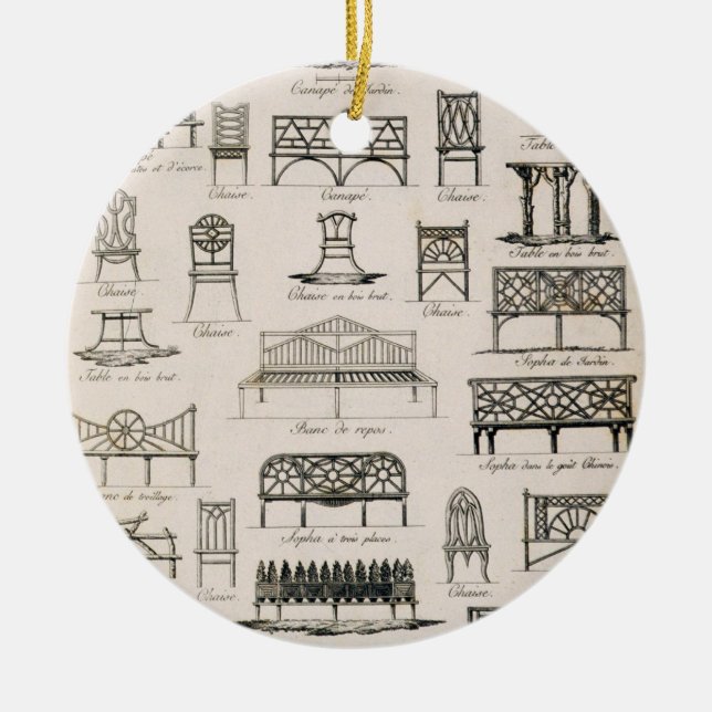 Adorno De Cerámica Diseños para los asientos de jardín, 'de un (Frente)