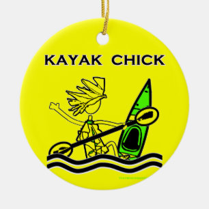 Adorno De Cerámica Diseños y cosas de Kayak Chick