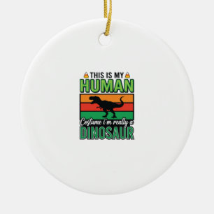 Adorno De Cerámica Disfraz De Humano De Dinosaurio Divertido Hallowee