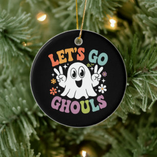 Adorno De Cerámica Disfraz Retro de Halloween Vamos Fantasmas
