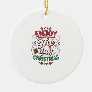 Adorno De Cerámica Disfruta Del Día Regalo Reno De Navidad