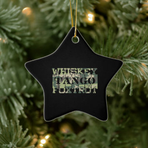 Adorno De Cerámica Disimulo de Camuflaje Verde Whiskey Tango Foxtrot