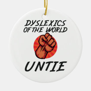 Adorno De Cerámica Disléxica del regalo de la dislexia del mundo