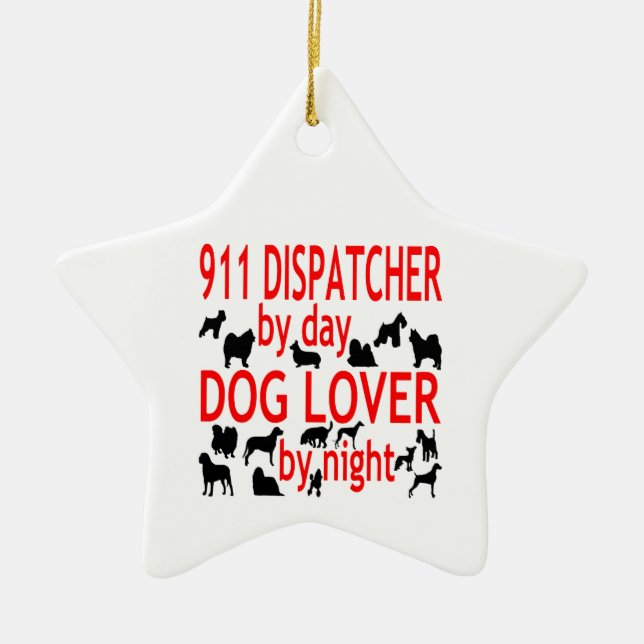 Adorno De Cerámica Dispatcher de Dog Lover 911 (Frente)