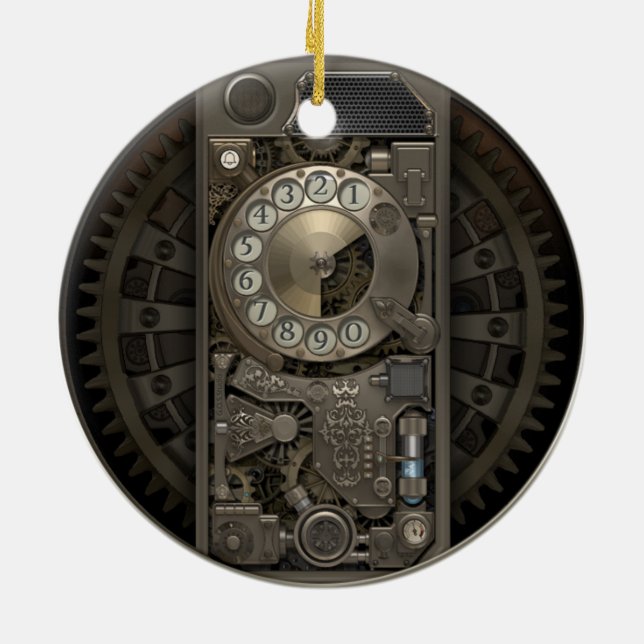 Adorno De Cerámica Dispositivo Steampunk - Teléfono de marcación rota (Atrás)