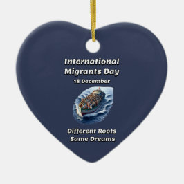 Adorno De Cerámica Distintas Raíces, Mismos Sueños. Día del Inmigrant