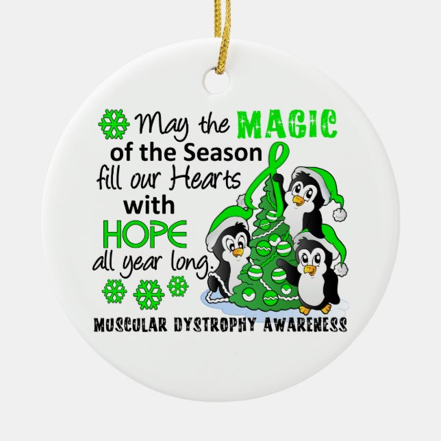 Adorno De Cerámica Distrofia muscular de los pingüinos del navidad (Frente)