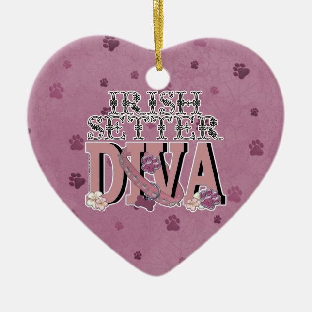 Adorno De Cerámica DIVA de Irish Setter (Frente)