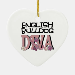 Adorno De Cerámica DIVA inglesa del bulldog