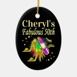 ADORNO DE CERÁMICA DIVA PERSONALIZADO 50 Y FABULOUS