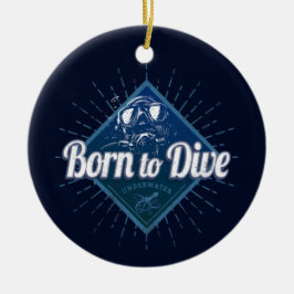 Adorno De Cerámica Diver retro Scuba Diving School Vintage Ocean