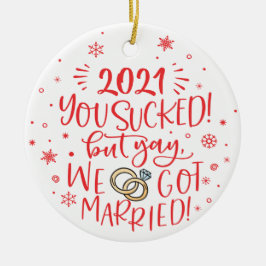 Adorno De Cerámica Diversión 2021 apestaba pero nos casamos con una f