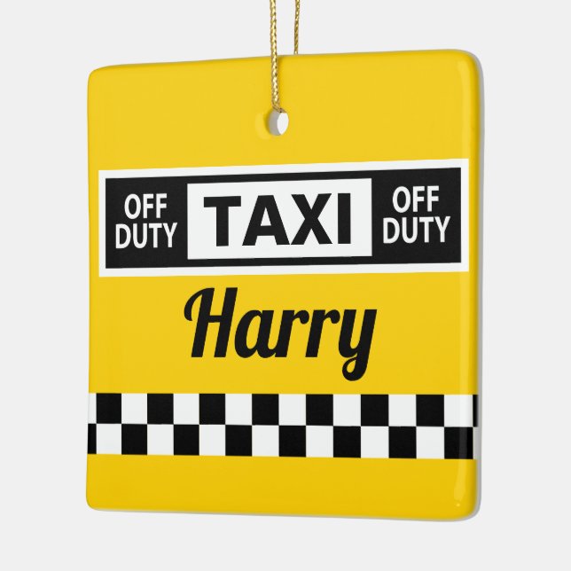 Adorno De Cerámica Diversión del taxista amarillo neoyorquino (Izquierda)