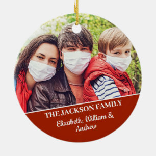 Adorno De Cerámica Divertida máscara de reno con foto