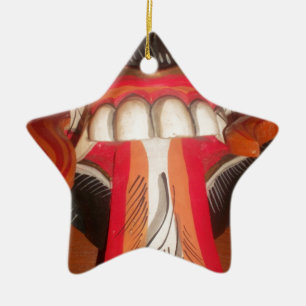 Adorno De Cerámica Divertida máscara rara de la lengua rara