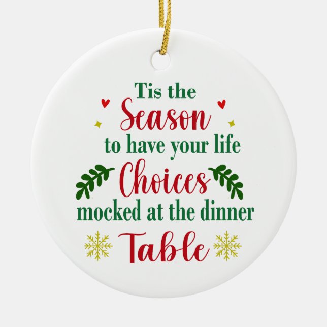 Adorno De Cerámica Divertidas elecciones de vida se burlaron de la ad (Frente)