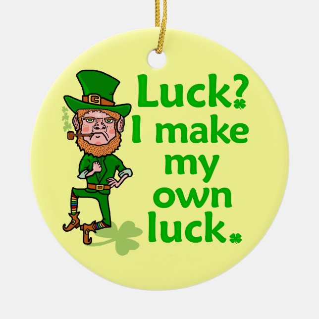 Adorno De Cerámica Divertido Angry Lucky Irish Leprechaun (Frente)