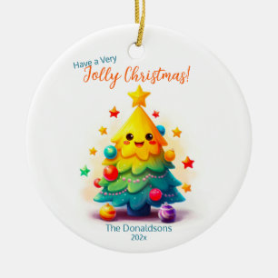 Adorno De Cerámica Divertido árbol de Navidad