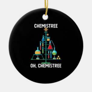Adorno De Cerámica Divertido árbol de Navidad de química química