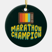 Divertido campeón de maratón de TV