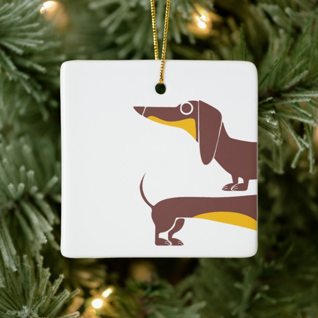 Adorno De Cerámica Divertido dachshund lindo para padres de perros la (Árbol)