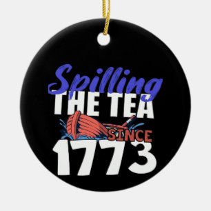 Adorno De Cerámica Divertido derrame de té desde 1773 Patriótico USA 