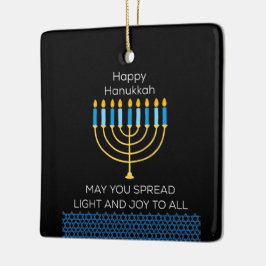 Adorno De Cerámica Divertido Feliz Hanukkah Lindo Azul Chanukah Único
