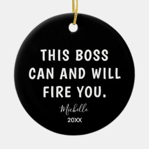 Adorno De Cerámica Divertido jefe Navidades de año personalizado