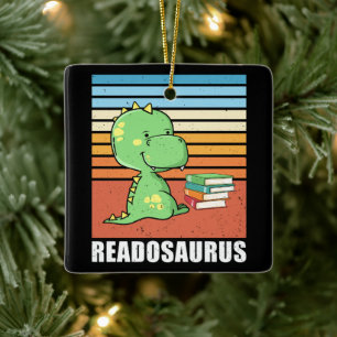 Adorno De Cerámica Divertido libro Readosaurus Dinosaur leyendo Dino